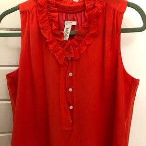 J crew sleeveless red top.